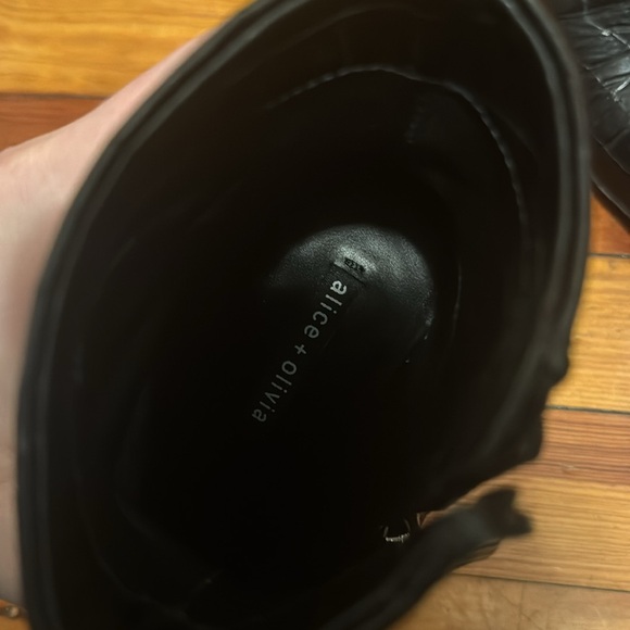 Alice + Olivia Black Leather Booties - Picture 6 of 7